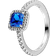 Pandora Square Sparkle Halo Ring - Silver/Blue/Transparent