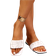 Shein New Pleated Ruffle Square Toe Flip Flops - White