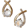 Shein 1pair Fashionable Crossed Labradorite & Rhinestone Decor Stud Earrings Suitable For Women's Daily Wear