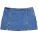 Stradivarius Mini Skort With Slits - Medium Light Blue Denim