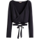 H&M Short Wrap Top - Nearly Black