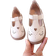 Shein Children Brown Leather Shoes,Toddler Girls Beige Flats