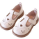 Shein Children Brown Leather Shoes,Toddler Girls Beige Flats
