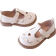 Shein Children Brown Leather Shoes,Toddler Girls Beige Flats