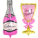 Shein 2pcs Set Happy Birthday Champagne Bottle & Wine Glass Foil Balloon