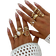 Shein 11 Pcs/Set Punk Rings Set For Women Vintage Geometric Rings Set Fashion Personalized Jewelry Gifts Match With Daily Outfits