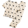 Shein Tween Girls Pajama Set Apricot Butterfly Pattern - Black