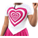 Shein Tween Girl Heart Print Short Sleeve Top And Pleated Hem Skirt - Hot Pink
