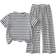 Shein Young Girl Casual Textured Stripe T-shirt Flared Pants Set - Summer
