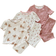 Shein Baby Girl Cute Cartoon Bear Floral Print Ruffle Trim Round Neck Short Sleeve Pajamas Set