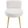 Shein Living And Home 1 Piece Faux Fur Cozy Vanity Stool With Metal Legs Cream Lounge Chair 60cm