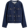 H&M Collarless Denim Jacket - Dark Denim Blue