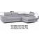 Wade Logan Flavius Silver Sofa 5 Seater
