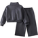 Shein Baby Girl Outfit Autumn Winter Warm Fleece Hooded Sweatshirt with Embroidered Letters & Pants Set