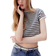 H&M Fine-Knit T-shirt - Cream/Striped