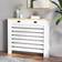 Homcom Radiator Cover with Drawer Horizontal Slat 111cm