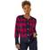 Roman Check Buttoned Cardigan - Red