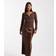New Look Satin Midi Skirt - Dark Brown