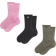 Lululemon Daily Essential Crew-Socken Unisex 3er-Pack - Pink Frosting Heathered Bay Leaf/Black
