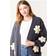 Blue Vanilla Navy Daisy Large Flower Cardigan -
