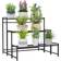 OutSunny 3-Tier Metal Plant Stand Black
