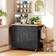 Homcom Rolling Kitchen Island Cart With Rubber Wood Top - Black
