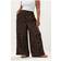 Yours Abstract Wide Leg Trousers Curve Brown Black