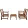 vidaXL 47282 - Brown Outdoor Lounge Set, 1 Table incl. 2 Chairs