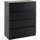 SECONIQUE Malvern Black Chest of Drawer 80x100cm