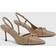 boohoo Wide Fit Buckle Crossover Slingback Court Shoe Heels - Brown