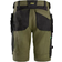 Snickers Workwear 6904 FlexiWork Work Shorts+ Holster Pockets - Khaki Green/Black