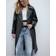 Stradivarius Long Faux Leather Trench Coat - Black