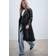 Stradivarius Long Faux Leather Trench Coat - Black