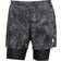 adidas Own The Run Spray 2-in-1 Shorts - Grey Four/Black