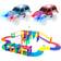 PicassoTiles Magnetic Tiles Race Track Set with LED Cars 50pcs
