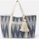 Accessorize Chevron Canvas Beach Bag - Blue