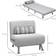 Homcom Linen 3-in-1 Convertible Light Grey Armchair 75cm