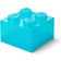 LEGO Storage Brick 4 Top Lid Glitter Light Blue