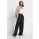 PixieGirl Petite Side Striped Wide Leg Jogger - Black
