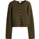 H&M Rib-Knit Cotton Cardigan - Dark Khaki Green