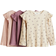H&M Plommon Blommig 3-Pack Trikåtopp Med Volang - Flicka