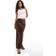 New Look Diagonalskuren Midikjol Satin - Mörkbrun