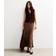 New Look Satin Bias Midi Skirt - Dark Brown