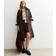 New Look Contrast Collar Trench Coat - Dark Brown
