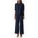 James Lakeland Round Neck Batwing Top Gathered Sleeve Blouse - Navy