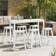 vidaXL Garden pcs White Outdoor Bar Set, 1 Table incl. 6 Chairs