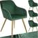 tectake Marilyn Dark Green/Gold Kitchen Chair 82cm 4pcs