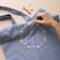 Creativ Company DIY Kit för broderi, Textilkasse, duvblått, 1 förp