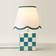 ValueLights Evie Ceramic Cube Checkered 40cm H x 25.5cm D Table Lamp