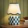 ValueLights Evie Ceramic Cube Checkered 40cm H x 25.5cm D Table Lamp
